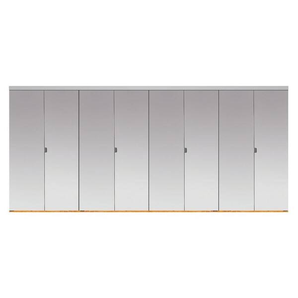 Impact Plus 120 in. x 84 in. Beveled Edge Mirror Solid Core MDF Interior Closet Bi-Fold Door with Chrome Trim