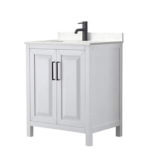 Daria 30 in. W x 22 in. D x 35.75 in. H Single Bath Vanity in White with Carrara Cultured Marble Top