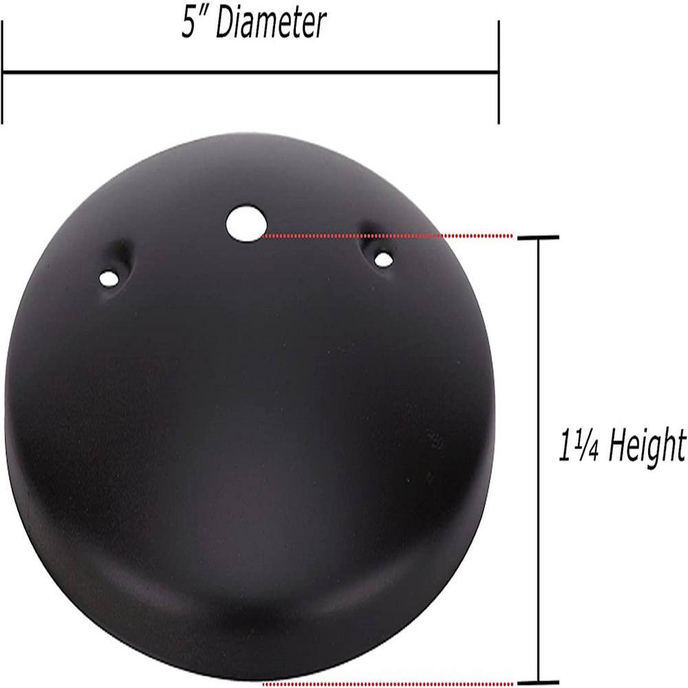5-Inch Black Modern Light Fixture Canopy Kit