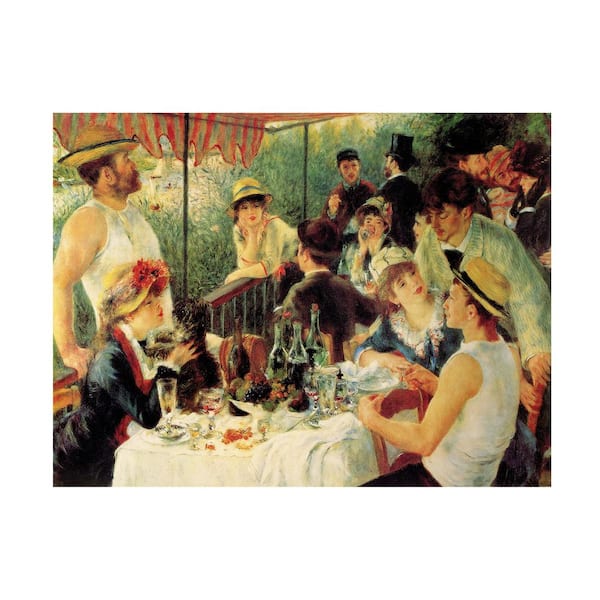 Trademark Fine Art Luncheon of the Boating Party by Pierre Renoir Floater Frame People Wall Art 19 in. x 14 in.
