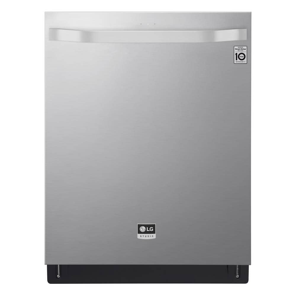 LG STUDIO 24 in. Printproof Stainless Steel Top Control Built-In Dishwasher with Stainless Steel Tub, QuadWash, TrueSteam, 40 dBA -  LSDT9908SS