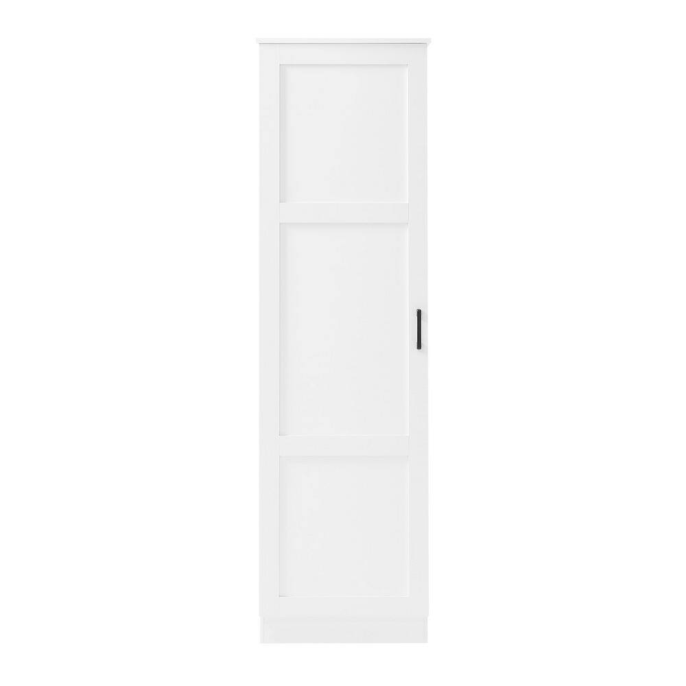 Front view of a white cabinet door.