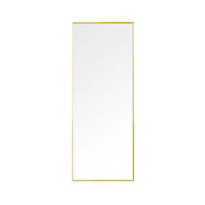 50 in. H x 14 in. W Rectangle Metal Frame Gold Wall Mounted Full Body Mirror