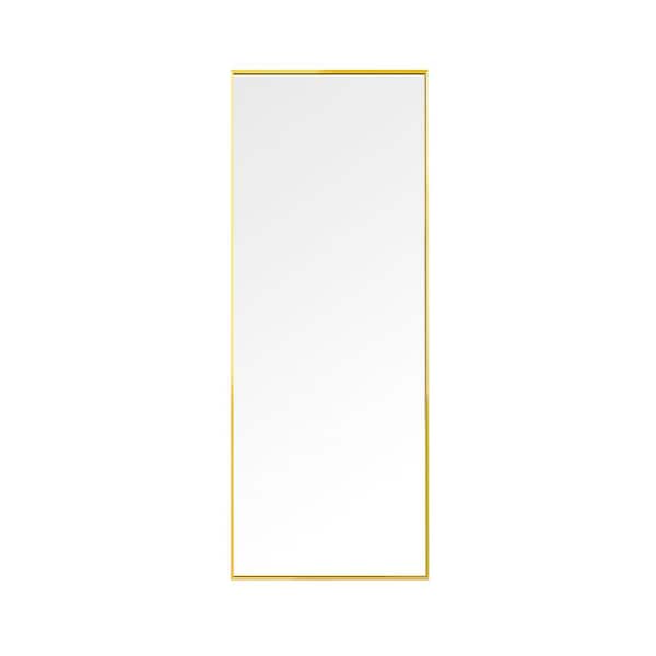 Unbranded 50 in. H x 14 in. W Rectangle Metal Frame Gold Wall Mounted Full Body Mirror