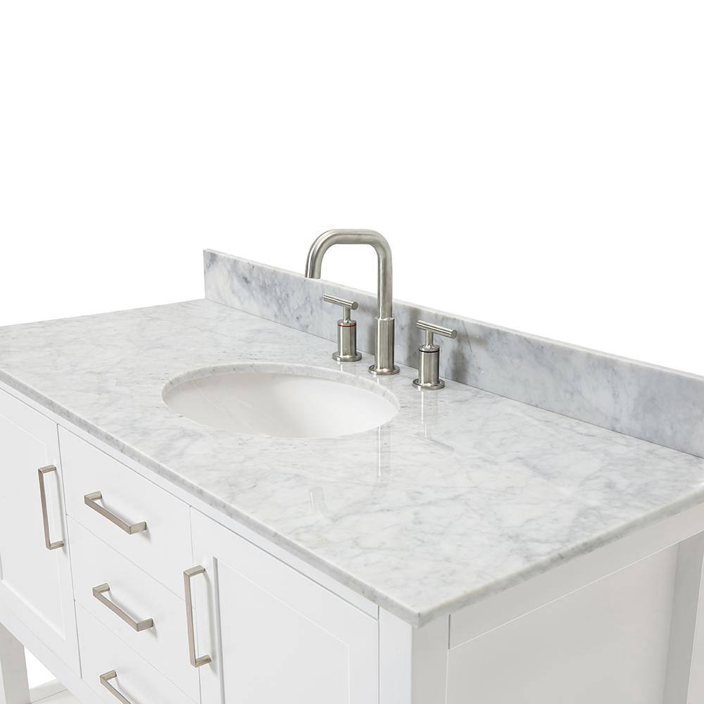 Bayhill 49'' White Marble Top Single Vanity