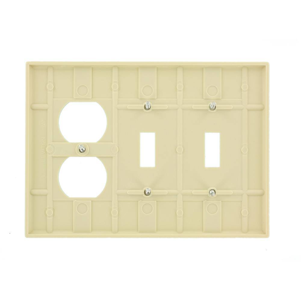 Ivory Thermoset Plastic 3-Gang Combination Wall Plate