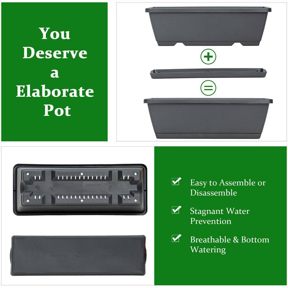 Gray 4 FT Vertical Raised Garden Bed with 5-Tier Planter Box Set