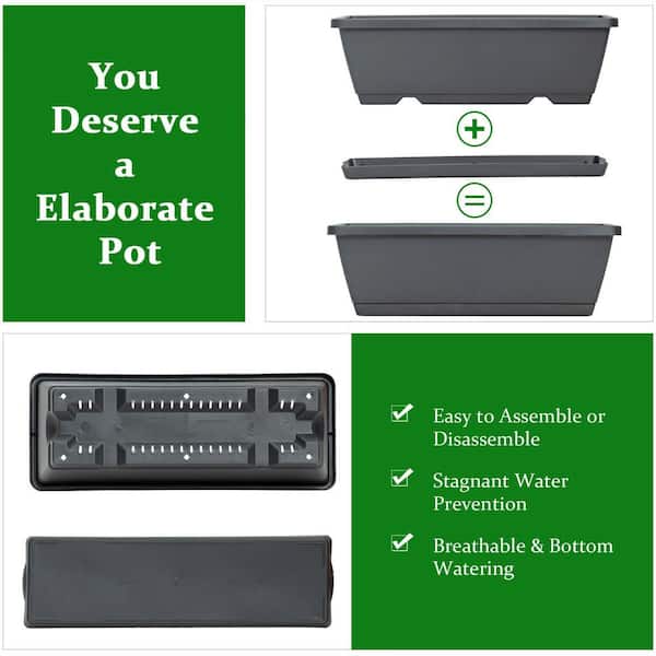 Costway - 5-Tier Planter Box for Patio Balcony Flower Herb