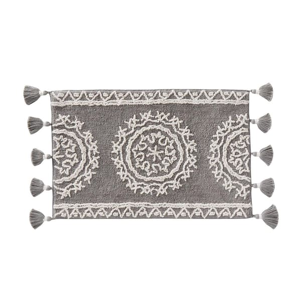 SKL Home 17 in. x 24 in. Gray Cotton Medallia Bath Rug
