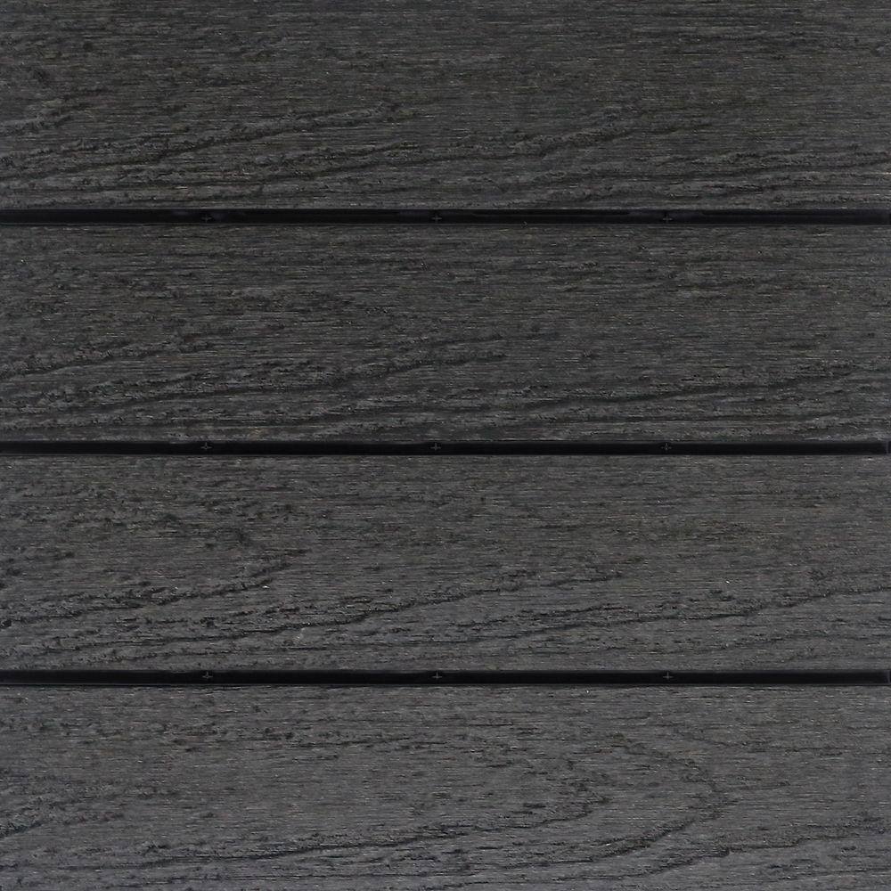 Newtechwood Ultrashield Naturale 1 Ft X Quick Deck Outdoor Composite Tile Sample In Hawaiian Charcoal Us Qd Zx Ch S The Home Depot Newtechwood Ultrashield Naturale 1 Ft