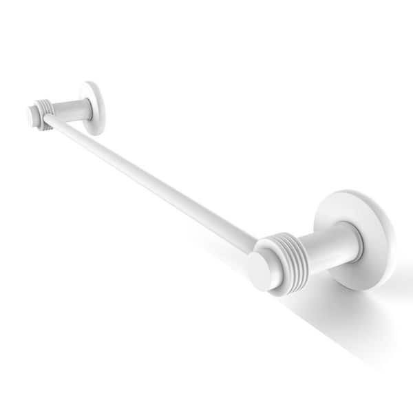 Allied Brass Mercury Collection 18 in. Wall Mounted Towel Bar with Groovy Accent in Matte White