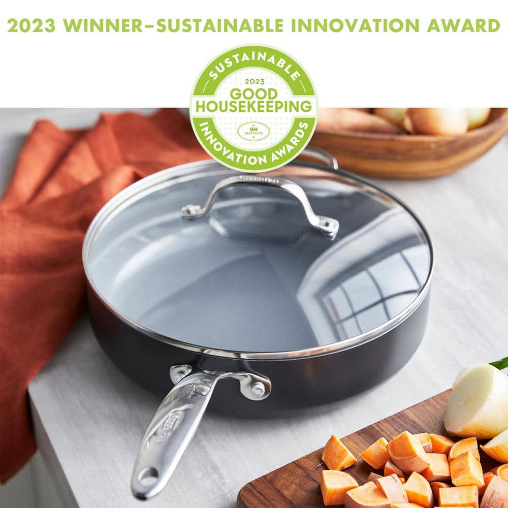 Valencia Pro 4.5QT Black Aluminum Nonstick Sauté Pan with Lid