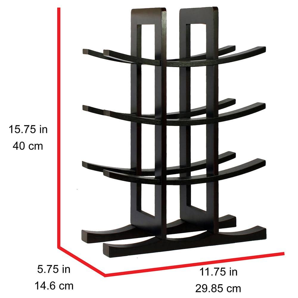 Oceanstar 12-Bottle Dark Espresso Bamboo Wine Rack