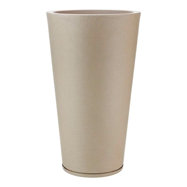 Genebra Large Beige Stone Effect Plastic Resin Indoor and Outdoor Planter Bowl