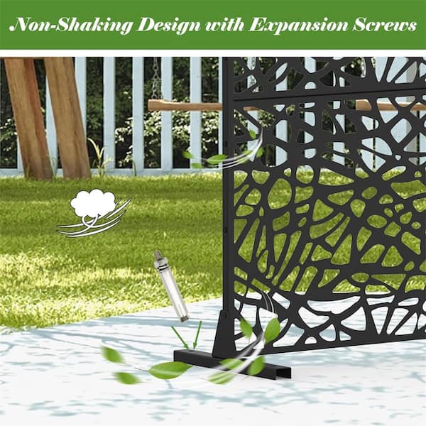 4 ft. x 6 ft. Black Galvanized Steel Mesh Shape Privacy