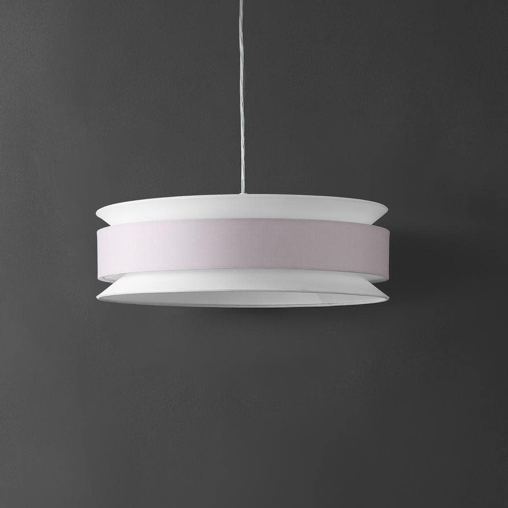 Nolana 20" Cream and White LED Drum Pendant Light