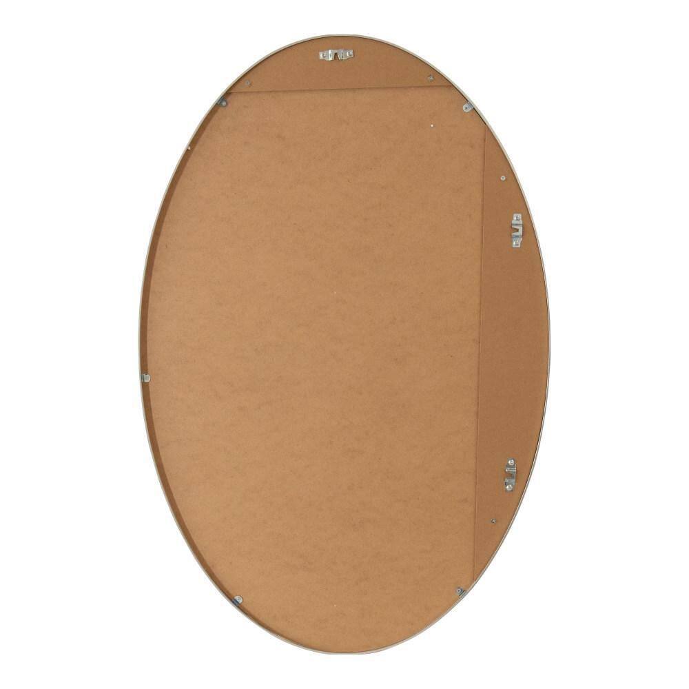 Zayda 24x36 Silver Aluminum Oval Bathroom Mirror