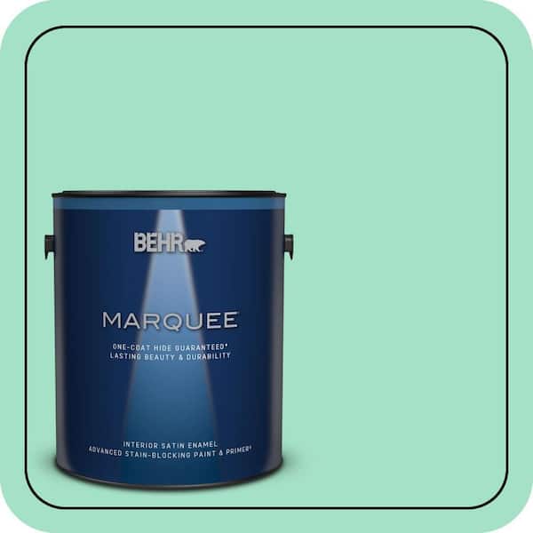 BEHR MARQUEE 1 gal. #470A-3 Reef Green Satin Enamel Interior Paint & Primer