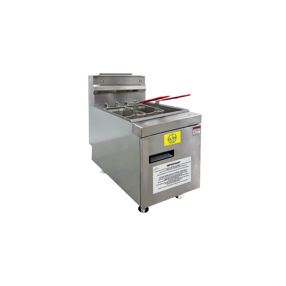 19 Qt. 35 lbs. Stainless Steel Natural Gas NSF Commercial Countertop Fryer EF3CT with Three Tube Burners