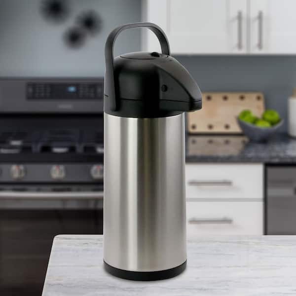 Airpot Coffee Dispenser with Pump - Insulated Stainless Steel Coffee Carafe  (102 oz) - Thermal Beverage Dispenser - Thermos Urn for Hot/Cold Water