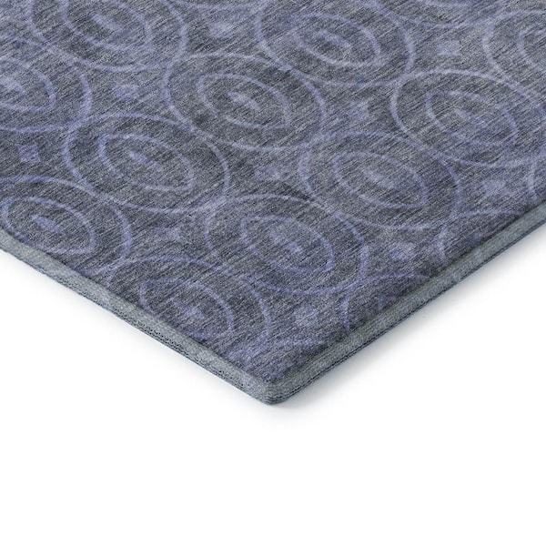 Mayfield Premium Machine Washable Abstract AMF1227 Denim 10 ft. x 14 ft. Area Rug