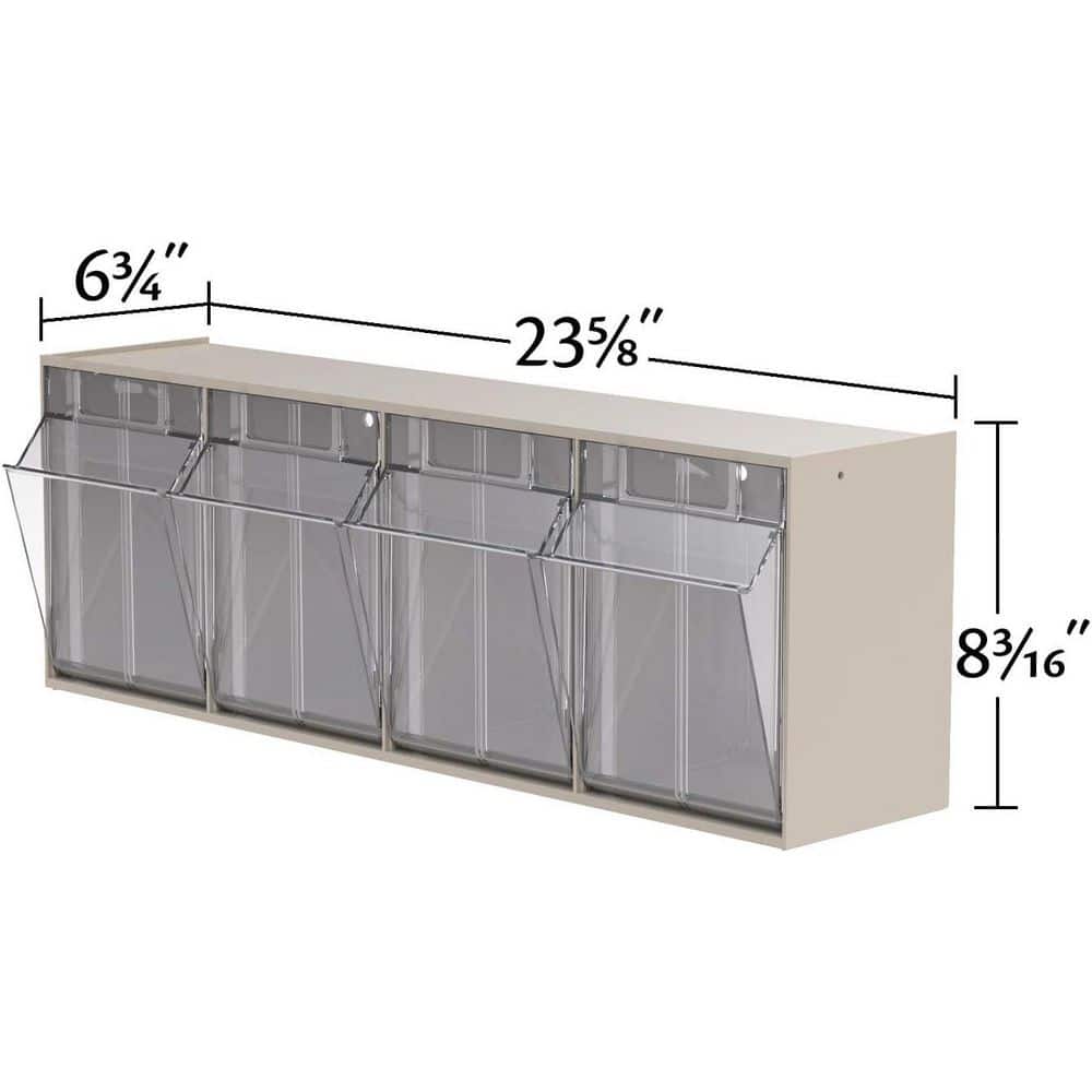 Stone 24" Plastic Stackable Lidded Organizer with 4 Bins