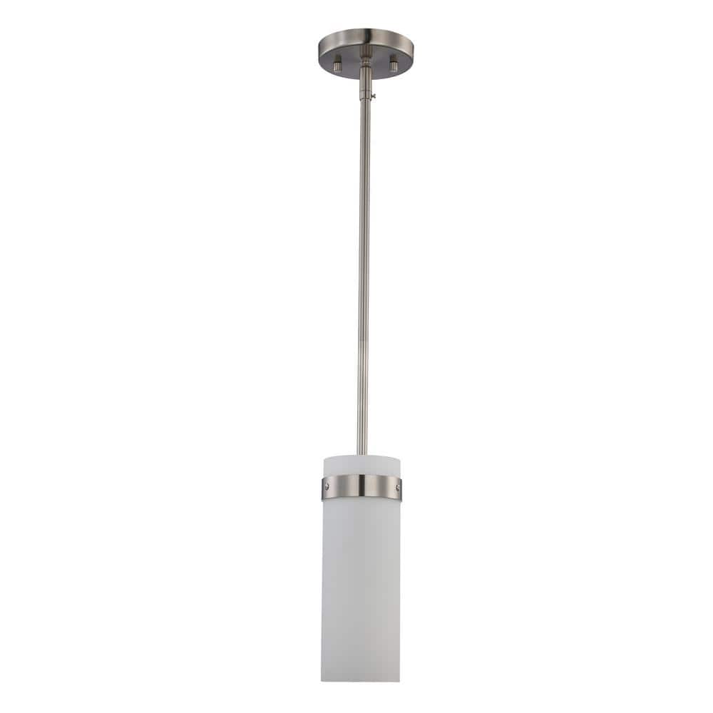 Brushed Nickel Frosted Glass Mini Pendant Light