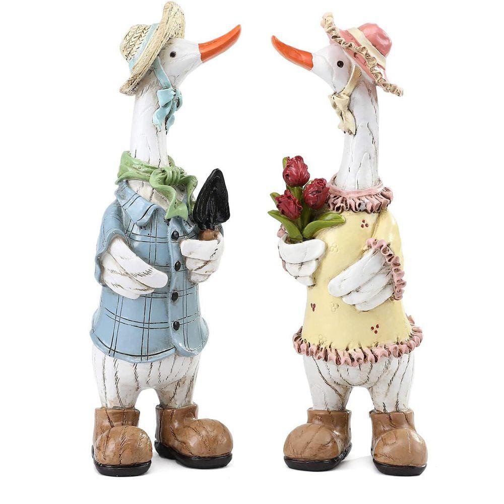 2-Pack Cute Couple Duck Garden Statues (Cartoon Style)-Indoor/Home/Office and Outdoor Patio Decor price history on PriceWatchPro