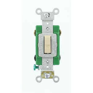 30 Amp Industrial Grade Heavy Duty Double-Pole Toggle Switch, Ivory