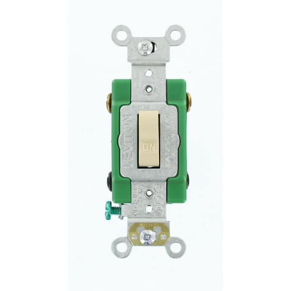 Leviton 30 Amp Industrial Grade Heavy Duty Double-Pole Toggle Switch, Ivory