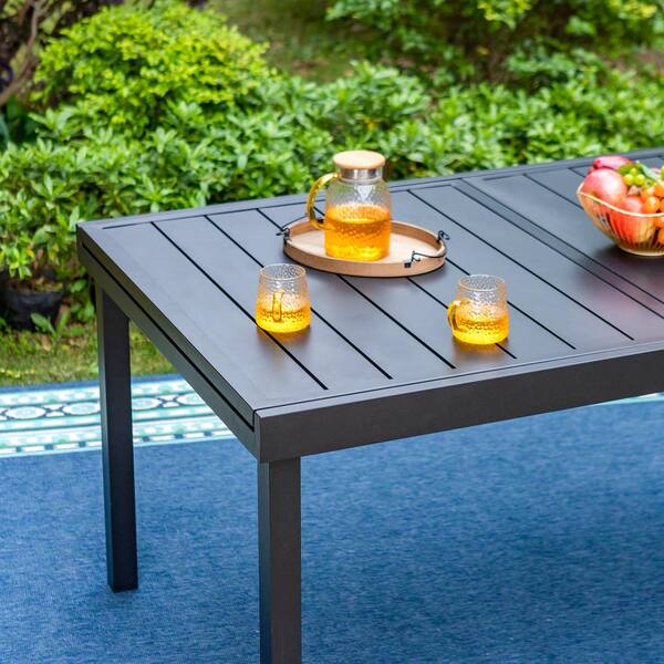 expanded metal patio table and chairs