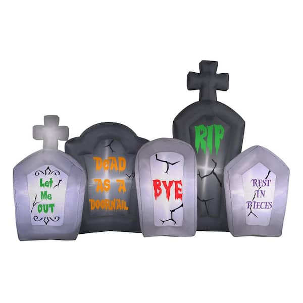 Unbranded 5 ft. Inflatable Flashing Lights Tombstone