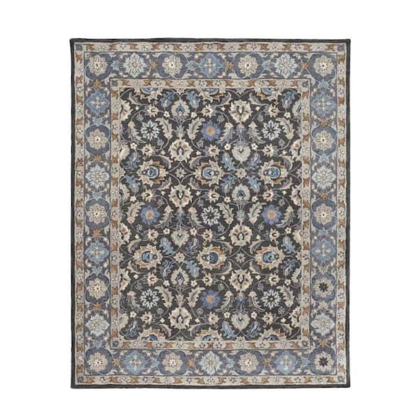 2 ft. x 8 ft. Taupe, Ivory Floral Area Rug
