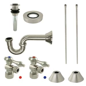 Trimscape Traditional Plumbing Supply Kit Combo 1-1/4 in. Brass with P- Trap in Brushed Nickel