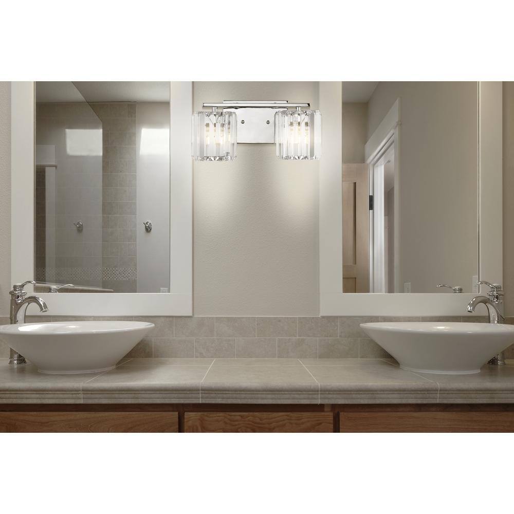 Coco Prism 13.5" Chrome Crystal Square LED Vanity Light