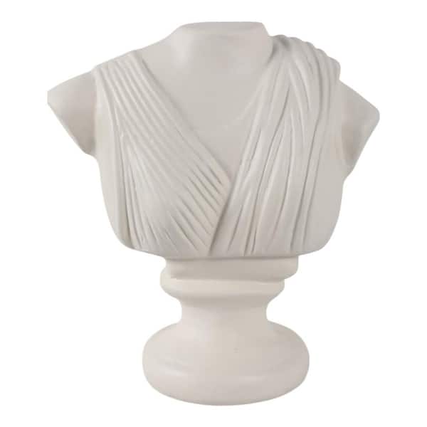 Ivory 14.5 in. x 16 in. Paper Wood Sculptural Bust Body Form