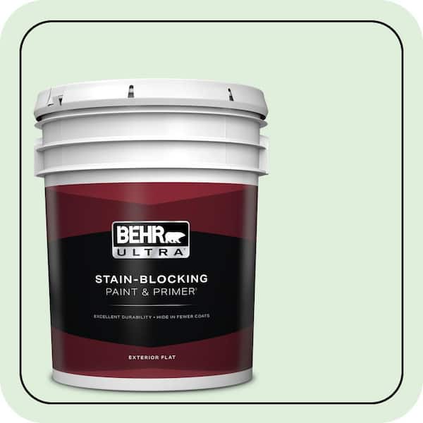 BEHR ULTRA 5 gal. #450C-2 Breath of Spring Flat Exterior Paint & Primer
