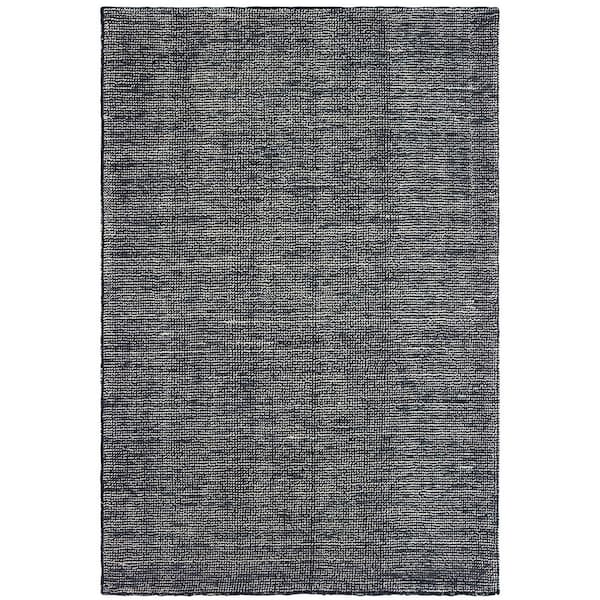 6' X 9' Charcoal And Black Hand Tufted Area Rug