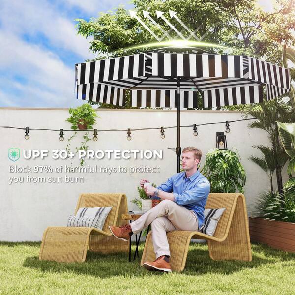 Outsunny 8.6 ft. Metal Outdoor Market Patio Umbrella, 2-Tier