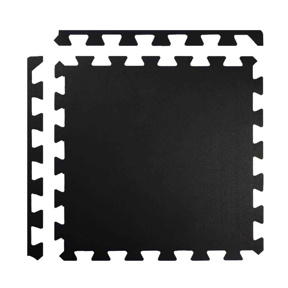Black 24 in. W x 24 in. L x 0.24 in. Thick Rubber Tile, Rubber Gym/Weight Room Flooring Tiles (8 Tiles/Case)(32 sq. ft.) price history on PriceWatchPro