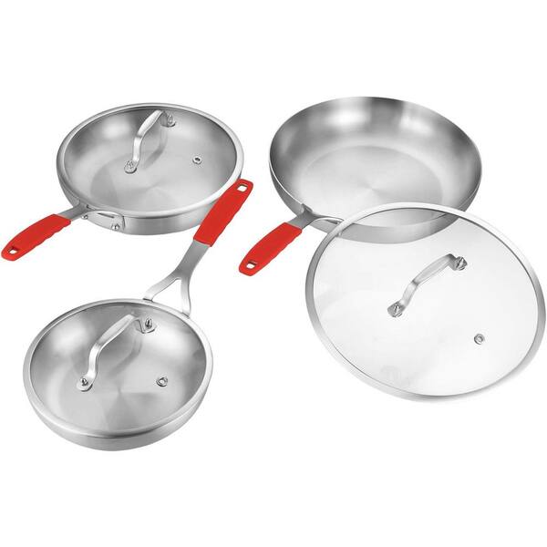 12-Piece Stainless Steel Tri-Ply Cookware Set Silver Induction Safe Stay Cool Handles Oven Dishwasher Safe