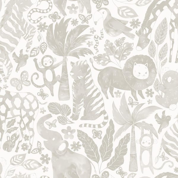 NuWallpaper Sweet Safari Beige Peel and Stick Wallpaper Sample