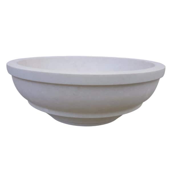 Elegant Natural Stone Vessel Sink in White