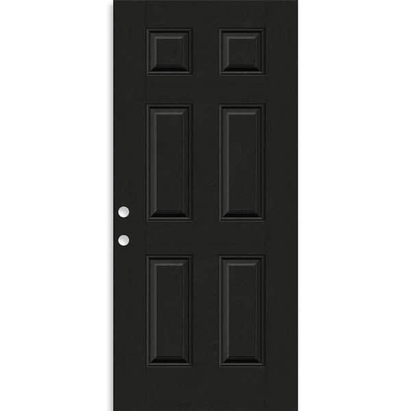 Regency 36 in. x 80 in. Right-Handed 6 Panel Onyx Stain Mahogany Fiberglass Front Door Slab