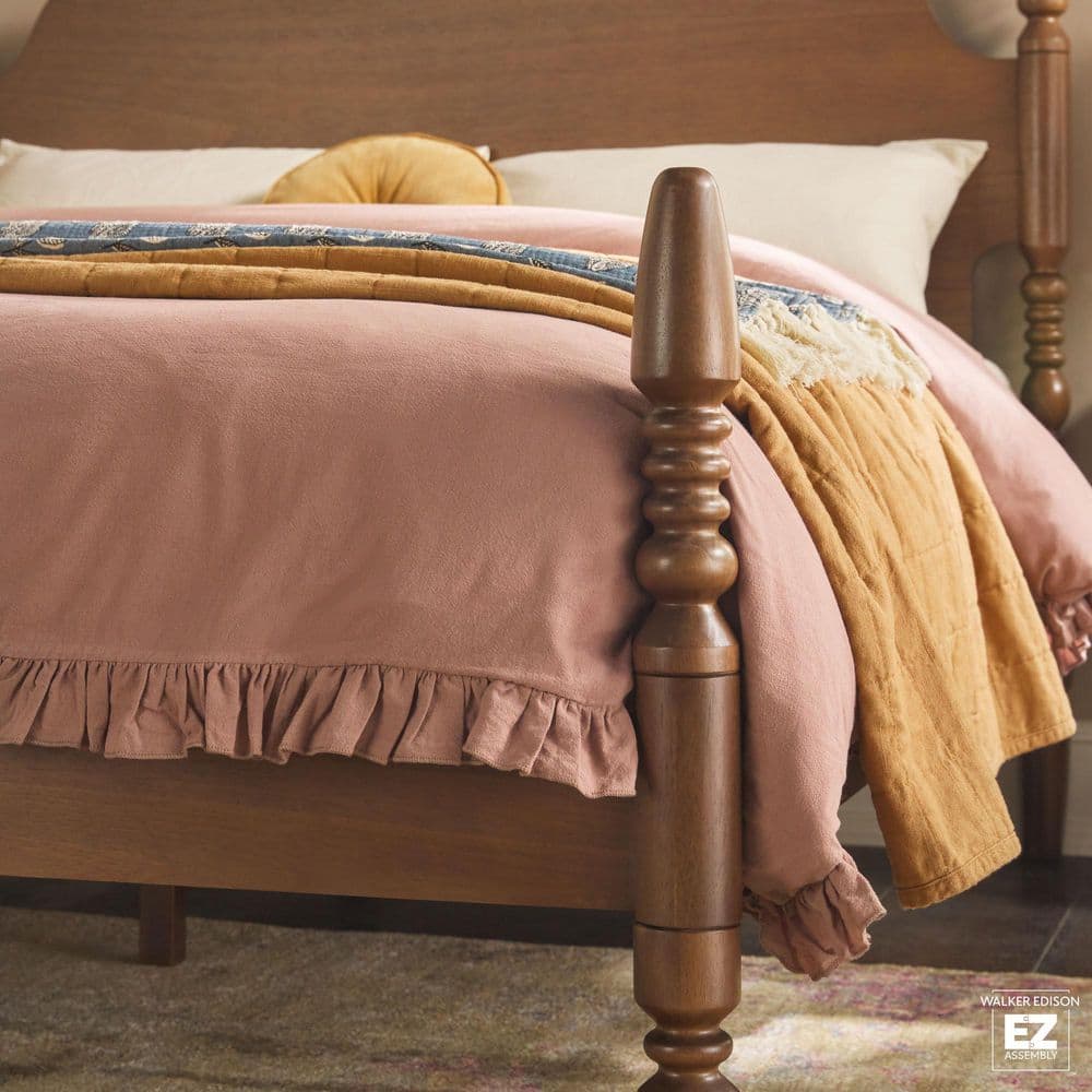 Vivienne Traditional Easy Assembly Solid Wood Turned Spindle Bed
