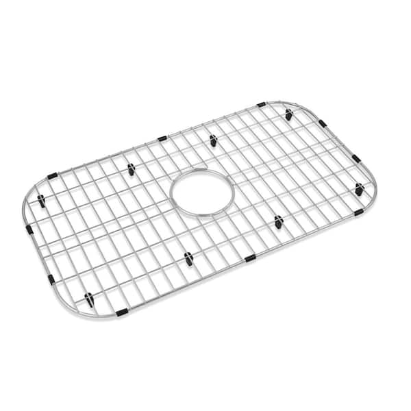 Stainless Steel Sink Protector 26x14 with Center Drain, Metal
