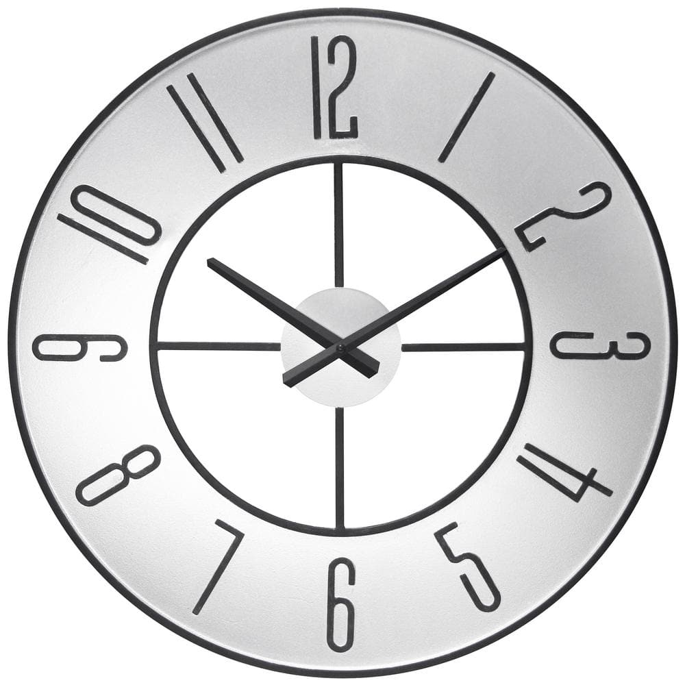 Infinity Instruments Metropolitan Silver Metal Wall Clock, 19.75 in ...