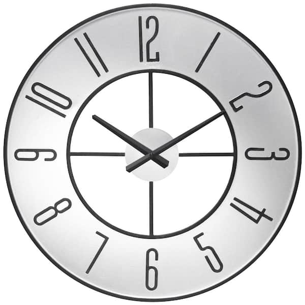 Infinity Instruments Metropolitan Silver Metal Wall Clock, 19.75 in.