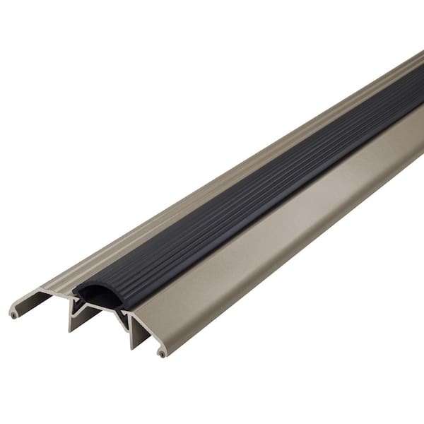 M-D Building Products 3-3/4 in. x 1-1/8 in. x 36 in. Satin Nickel Aluminum and Vinyl Heavy-Duty High-Profile Threshold