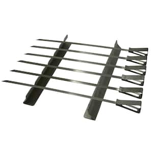 6-Piece Stainless Steel Grilling Kabob Rack Skewers